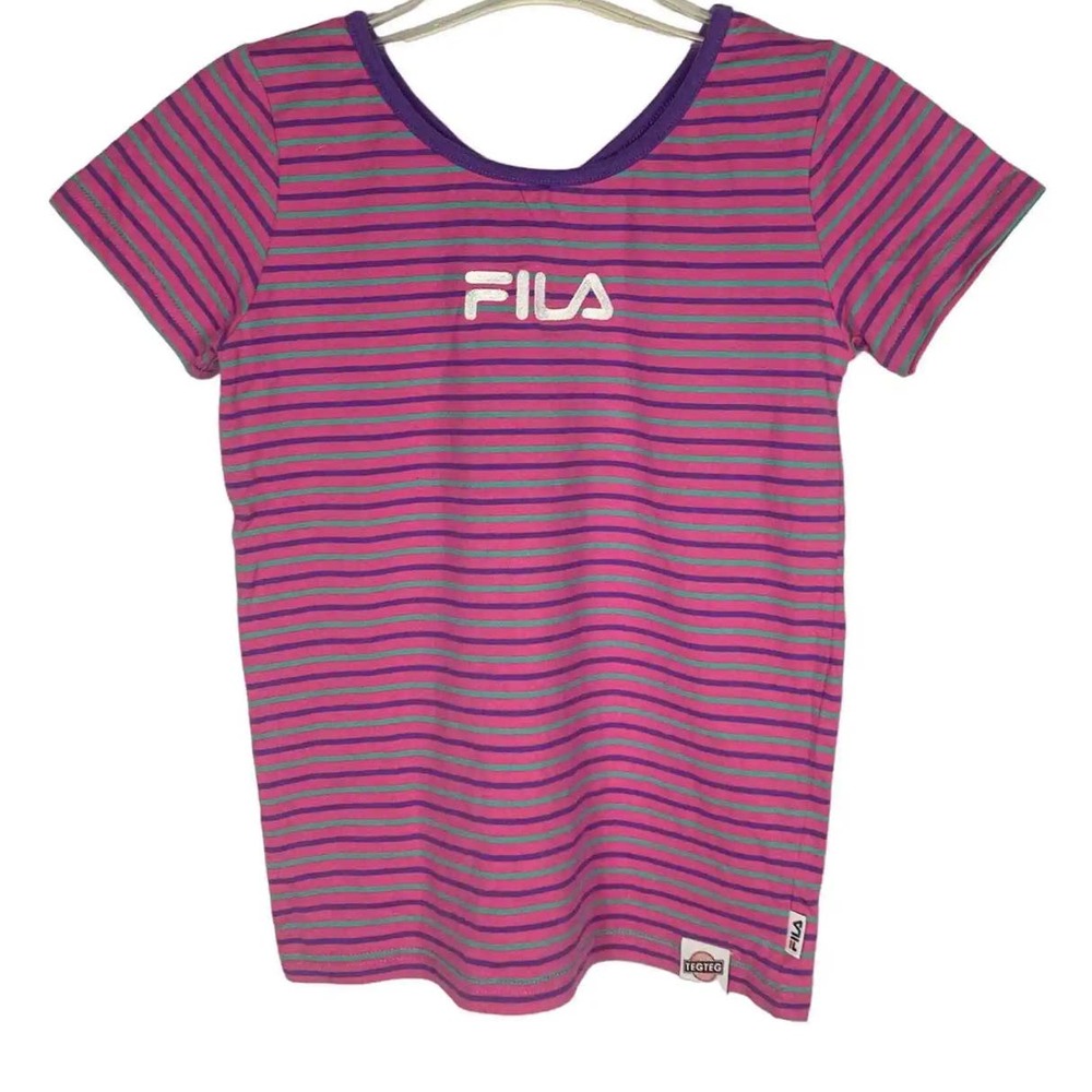 Stylish FILA Girls Pink Striped T-Shirt * Size 10/12 (NWOT)  K212 - Picture 6 of 6